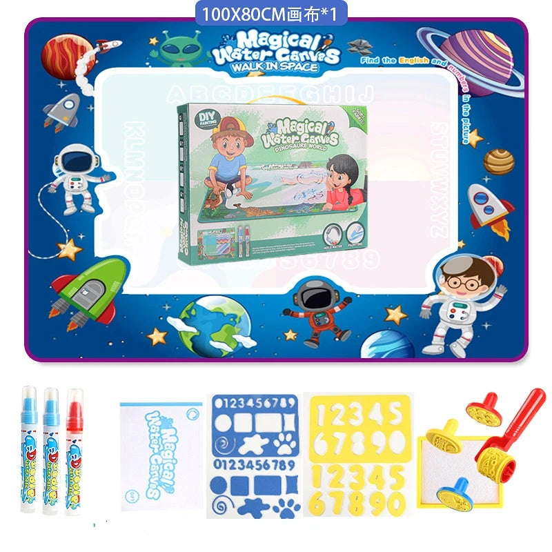 Magic Water Drawing Mat Doodle Coloring Reusable Magic Pens Educational Montessori Painting Board for Kids