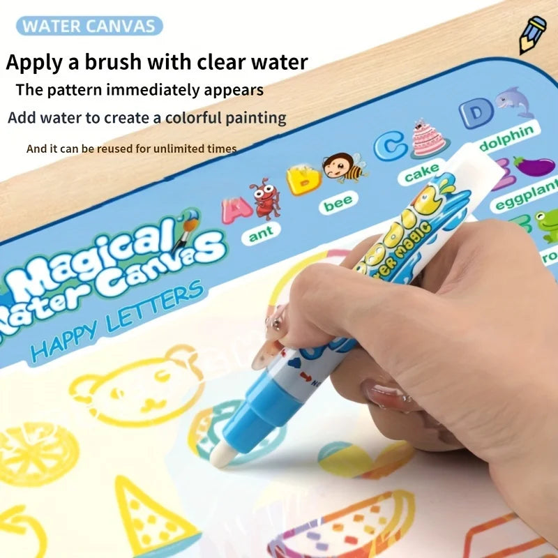 Magic Water Drawing Mat Doodle Coloring Reusable Magic Pens Educational Montessori Painting Board for Kids