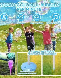 Automatic Bubble Blower with Lights Music Standing Bubble Machine for Kids Summer Outdoor Party Birthday Toy

