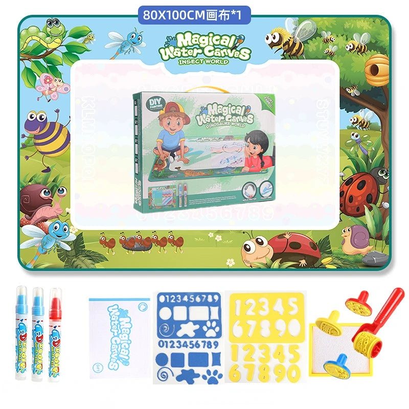 Magic Water Drawing Mat Doodle Coloring Reusable Magic Pens Educational Montessori Painting Board for Kids