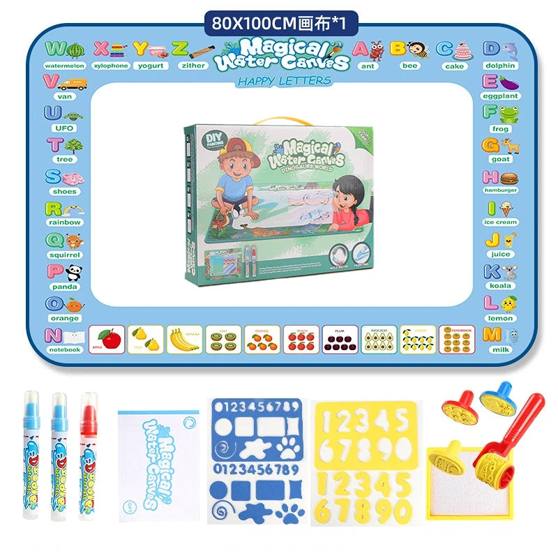 Magic Water Drawing Mat Doodle Coloring Reusable Magic Pens Educational Montessori Painting Board for Kids