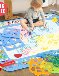 Magic Water Drawing Mat Doodle Coloring Reusable Magic Pens Educational Montessori Painting Board for Kids
