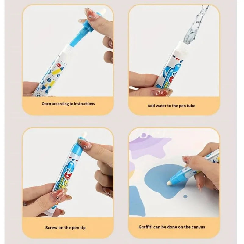 Magic Water Drawing Mat Doodle Coloring Reusable Magic Pens Educational Montessori Painting Board for Kids