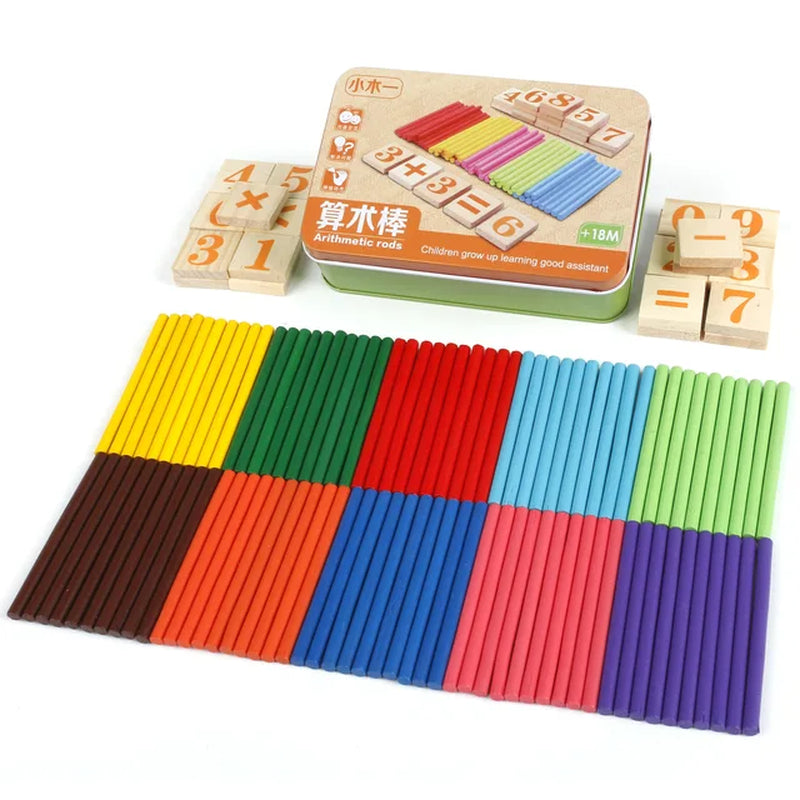 Hot Selling Baby Education Toys Montessori Box Digital Clock Math Toy Number Digital Counting Wood Stick Baby Kids Toy Gifts ZXH