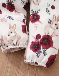 0-18Months Baby Girl Clothes Set Red Color Long Sleevs Bodysuit + Flower Strap Pants 2PCS Infant Girl New Years Clothing Suit
