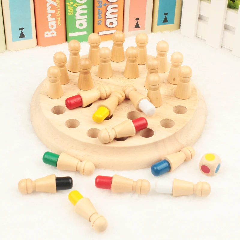 Montessori Chess Board Games for Kids Education Toys for Children Brain Teaser Wooden Toys Memory Match Chess Game Kids Game