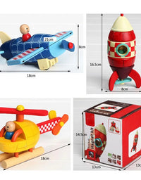 Wood 3D Toys Removal Disassembly Assembly Helicopter Rocket Fighter Puzzle Toys Magnetic Wood Educational Toys Plane Diecasts
