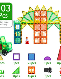 Magnetic Construction Set Model & Building Toy DIY Magnetic Blocks Tiles Montessori Educational Toys for Kids Gift
