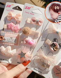 12Pcs Set Animal Crown Flower Baby Hairpins Sweet Princess Girls Barrettes Kids Hair Accessories
