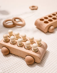 Montessori Wooden Toys for Children Puzzle Game Cartoon Wood Peg Dolls Educational Toy Car Newborn Baby Blocks Christmas Gifts
