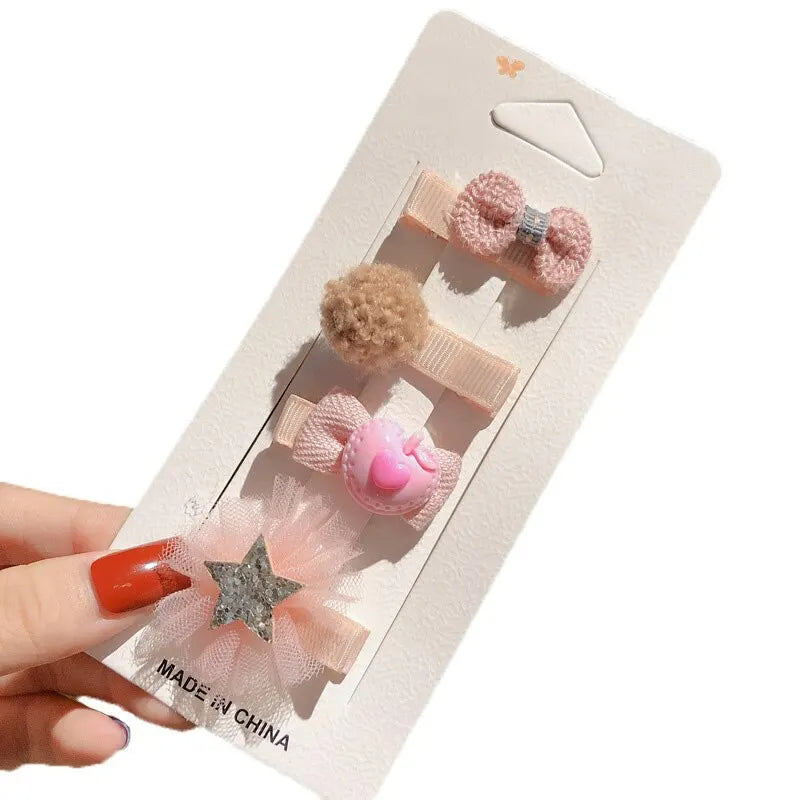 12Pcs Set Animal Crown Flower Baby Hairpins Sweet Princess Girls Barrettes Kids Hair Accessories