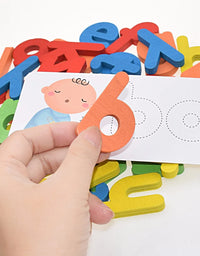 Montessori Spelling Word Game Wooden Toys Early Learning Jigsaw Letter Alphabet Puzzle Educational Baby Toys for Children
