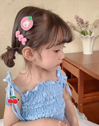2023 New Summer Autumn Children Baby Girls 14Pcs Cartoon Bear Hairpins Princess Hair Accessories for Toddler Headwear
