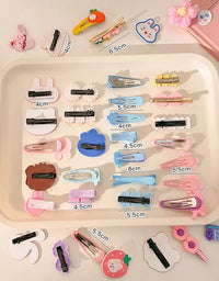 2023 New Summer Autumn Children Baby Girls 14Pcs Cartoon Bear Hairpins Princess Hair Accessories for Toddler Headwear
