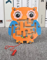 Wooden Toys Maze Game Puzzles Magnetic Educational Toys for Children Fun Snail Bead Box Jigsaw Board Baby Wooden Puzzle Toys
