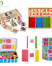 Hot Selling Baby Education Toys Montessori Box Digital Clock Math Toy Number Digital Counting Wood Stick Baby Kids Toy Gifts ZXH
