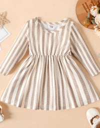Newborn Dresses Baby Girl Clothes New Born Babies Kids Birthday Party Dress Ribbed Striped Long-Sleeve Overalls Children
