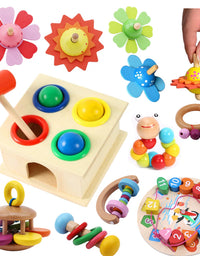 Kids Montessori Wooden Toys Rainbow Blocks Kid Learning Toy Baby Music Rattles Graphic Colorful Wooden Blocks Educational Toy
