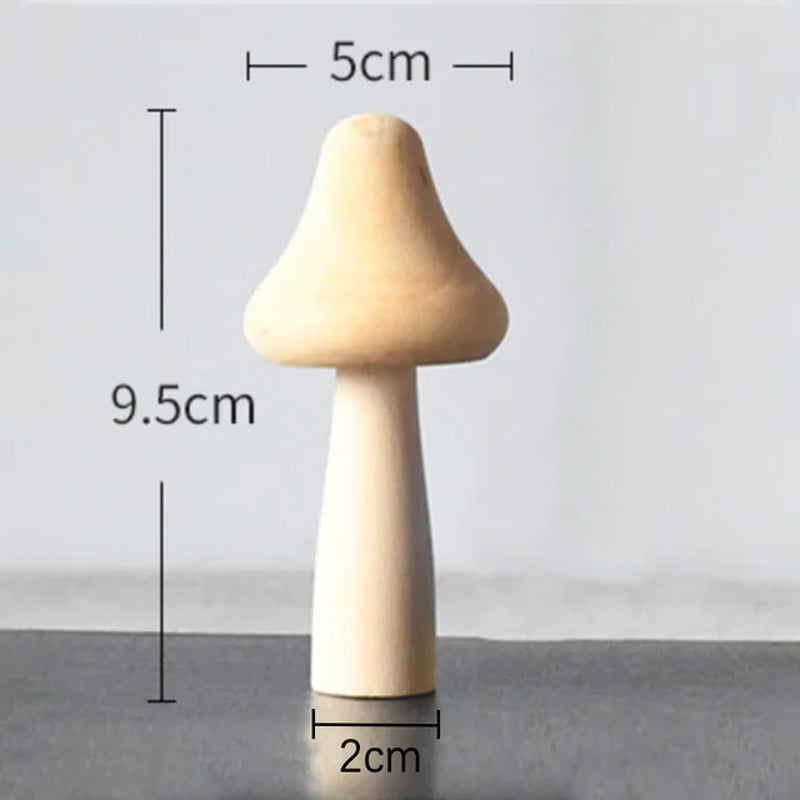 Wooden Mushroom Various Sizes Natural Unfinished Mushroom DIY Crafts Painting Peg Dolls Ornament Handmade Kids Toy Decoration
