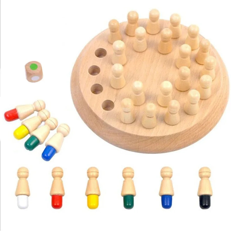 Montessori Chess Board Games for Kids Education Toys for Children Brain Teaser Wooden Toys Memory Match Chess Game Kids Game