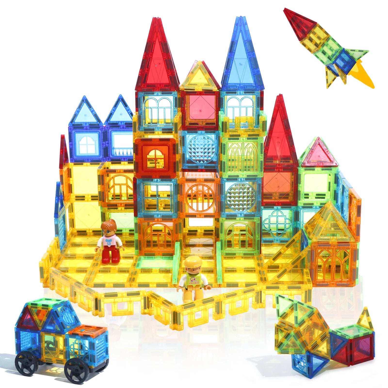 Magnetic Construction Set Model & Building Toy DIY Magnetic Blocks Tiles Montessori Educational Toys for Kids Gift