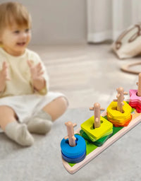 Wooden Toys Geometry Shape Matching Game Unisex Shape Pairing Games Geometric Shapes Toys Educational Toys Puzzle Gift for Kids
