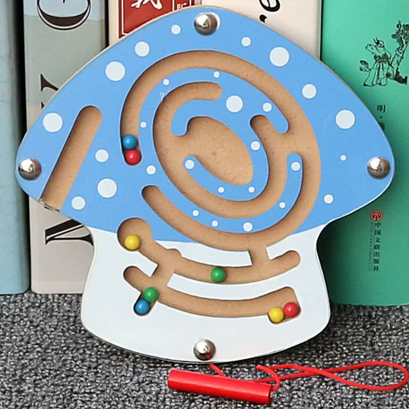 Wooden Toys Maze Game Puzzles Magnetic Educational Toys for Children Fun Snail Bead Box Jigsaw Board Baby Wooden Puzzle Toys
