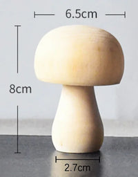 Wooden Mushroom Various Sizes Natural Unfinished Mushroom DIY Crafts Painting Peg Dolls Ornament Handmade Kids Toy Decoration
