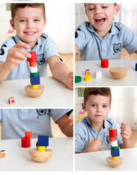 Kids Wooden Toys Moon Elephant Animals Balancing Game Kids Educational Toys for Baby Building Blocks Children Balance Toys ZXH
