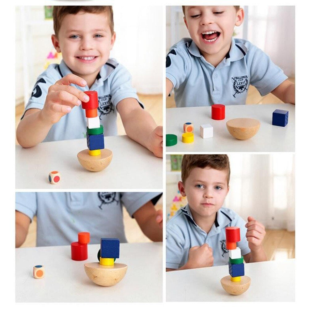 Kids Wooden Toys Moon Elephant Animals Balancing Game Kids Educational Toys for Baby Building Blocks Children Balance Toys ZXH