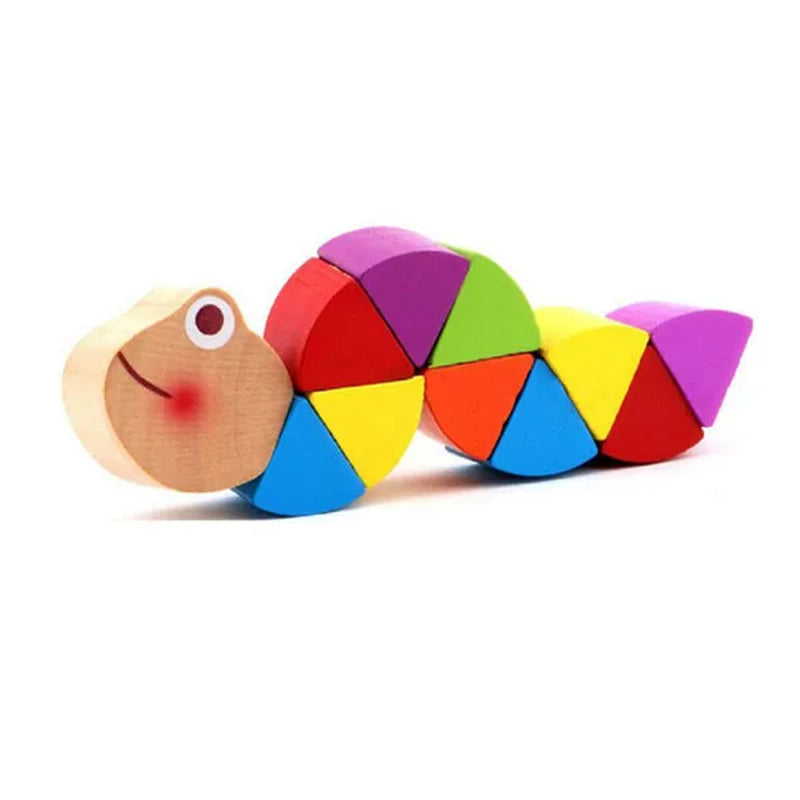 Montessori Toy Educational Wooden Toys for Children Early Learning Exercise Baby Fingers Flexible Kids Wood Twist Insects Game