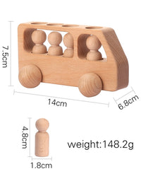 Montessori Wooden Toys for Children Puzzle Game Cartoon Wood Peg Dolls Educational Toy Car Newborn Baby Blocks Christmas Gifts
