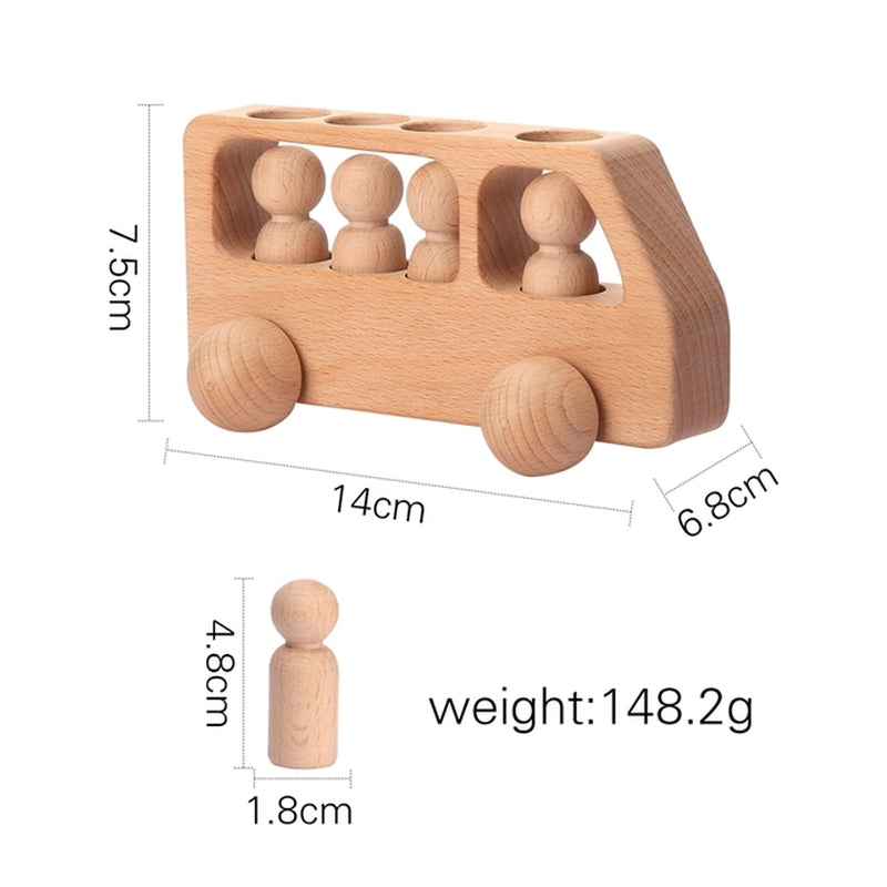 Montessori Wooden Toys for Children Puzzle Game Cartoon Wood Peg Dolls Educational Toy Car Newborn Baby Blocks Christmas Gifts