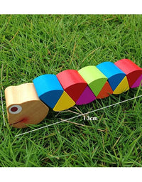 Montessori Toy Educational Wooden Toys for Children Early Learning Exercise Baby Fingers Flexible Kids Wood Twist Insects Game
