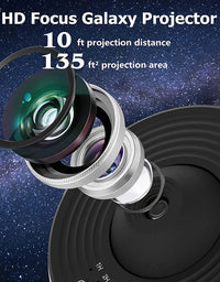 Galaxy Projector Night Light 360° Rotating Planetarium Lamp for Kids Bedroom Wedding Decor Ideal Valentines Day Gift
