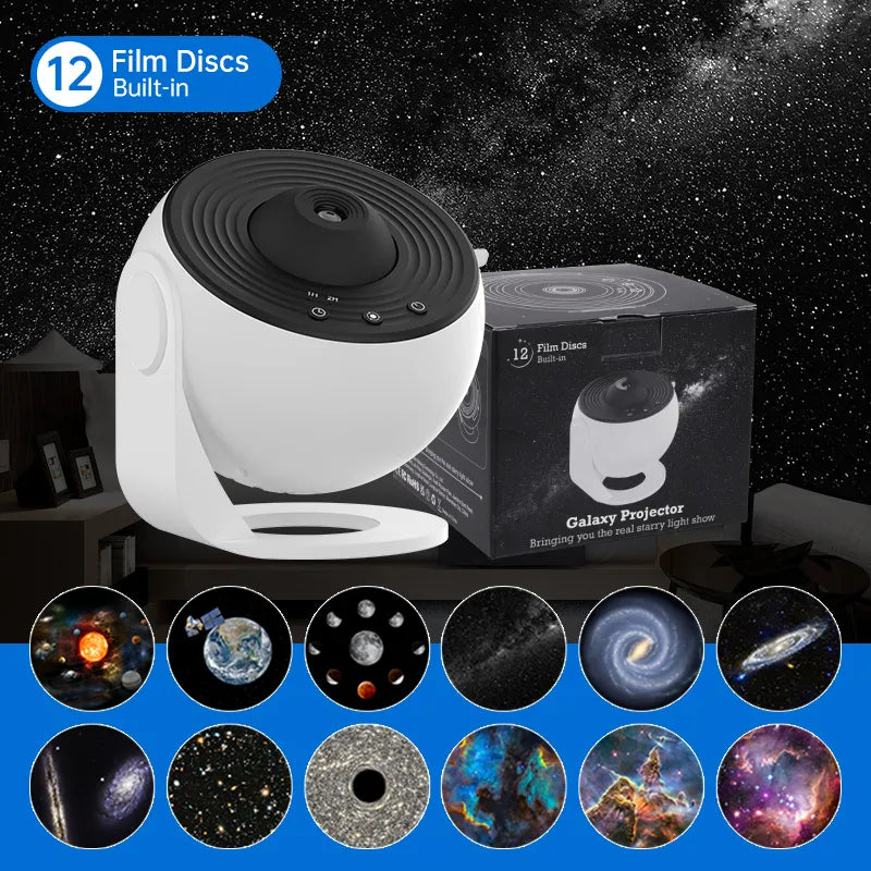 Galaxy Projector Night Light 360° Rotating Planetarium Lamp for Kids Bedroom Wedding Decor Ideal Valentines Day Gift