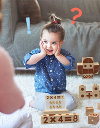 Romboss 16PCS Numbers Magnetic Wooden Blocks Math Digital Toy Preschool Montessori Educational Toys 2024 Kids Birthday Gifts
