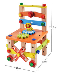 Children Wooden Assembled Chair Montessori Nut Set Combination Educational Toy Parent-child Interactive Toys

