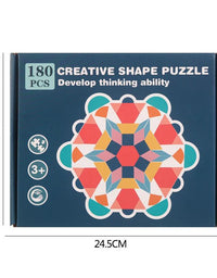 180Pcs Creative 3D Wooden Jigsaw Block Montessori Building Block Educational Learning Toys For Children Geometric Shape Toy
