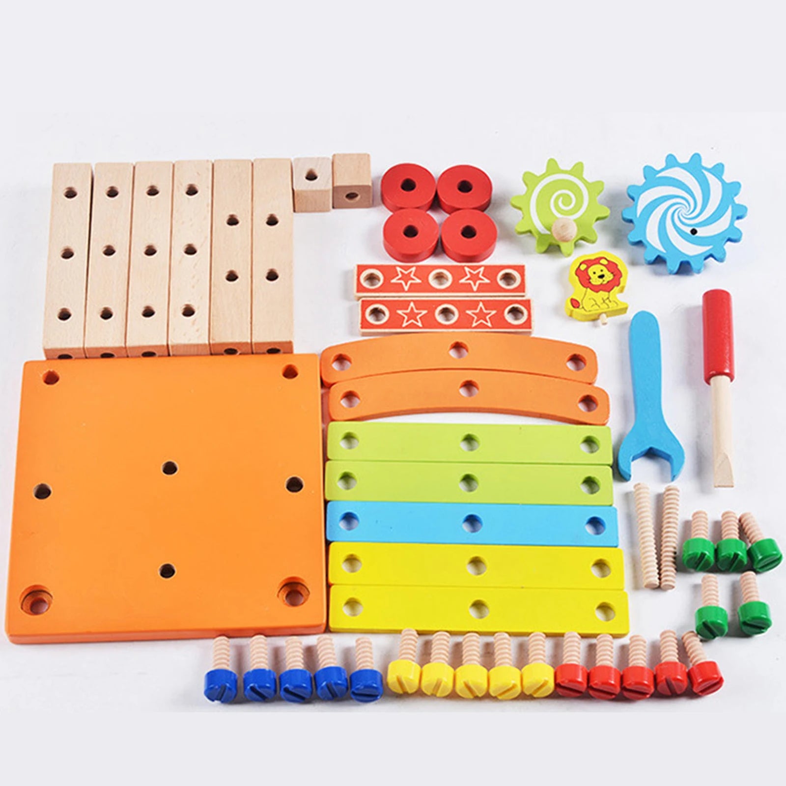 Children Wooden Assembled Chair Montessori Nut Set Combination Educational Toy Parent-child Interactive Toys