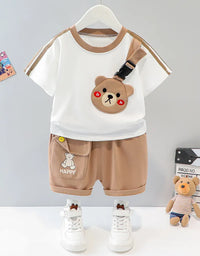 Korean Fashion Baby Boy Clothes Sets toddlers Kids Girl Short Sleeve Shorts T-Shirt suits Summer
