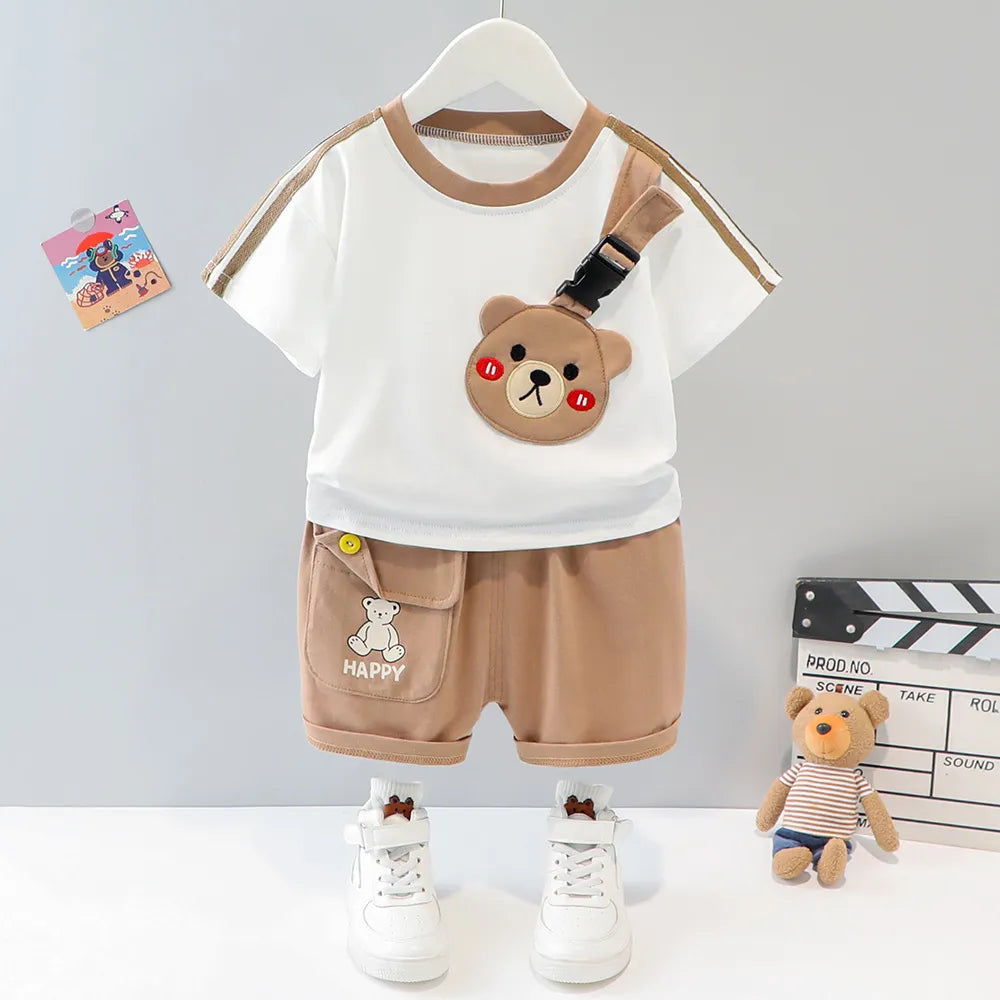 Korean Fashion Baby Boy Clothes Sets toddlers Kids Girl Short Sleeve Shorts T-Shirt suits Summer