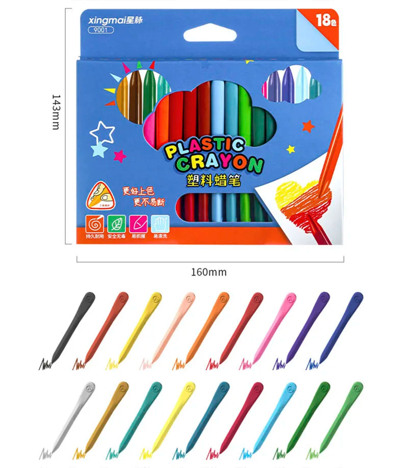 12/18 Colors Triangular Crayons Safe Non-toxic Triangular Colouring Pencil For Students Kids Children Stationery Drawing Toys