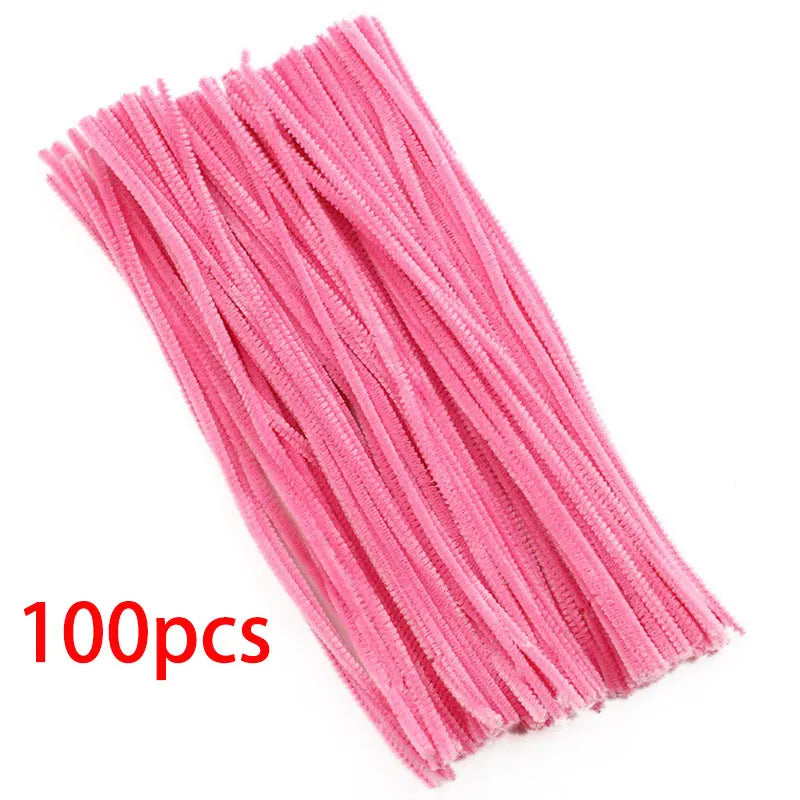 Colorful Pipe Cleaners Craft Kit Popsicle Plush Sticks Pompoms Stickers DIY Arts Supplies Children Kids Montessori Education Toy