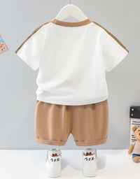 Korean Fashion Baby Boy Clothes Sets toddlers Kids Girl Short Sleeve Shorts T-Shirt suits Summer
