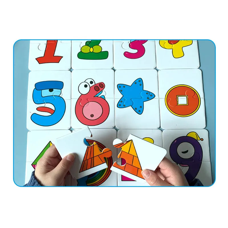 Baby Puzzle Toys for Children Animals Fruit Truck Graph Card Matching Games Montessori Toys for Kids 1 2 3 Years Old Boys Girls