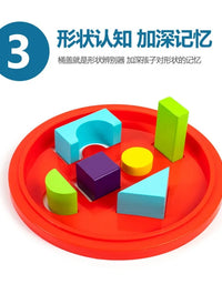 Wooden Building Blocks Set with Storage Bag PuzzleToys for Kids Assembled Building Blocks Early Educational Toys for Children
