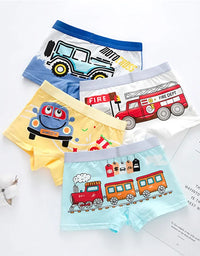 Children's Underwear Boy Panties Underpants  Engineering Vehicle Cars Fire Engine Comfortable Shorts Briefs Boxers For Kids
