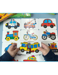 Baby Puzzle Toys for Children Animals Fruit Truck Graph Card Matching Games Montessori Toys for Kids 1 2 3 Years Old Boys Girls
