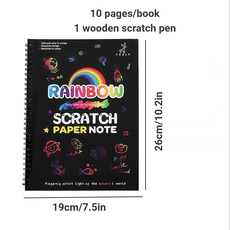 Rainbow Magic Scratch Off Paper Set for Kids Arts Scraping Painting Toy DIY Graffiti Book Kids Montessori Educational Toys